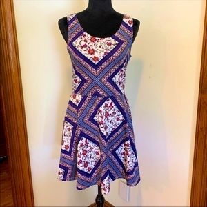 Floral Blue and White Dress